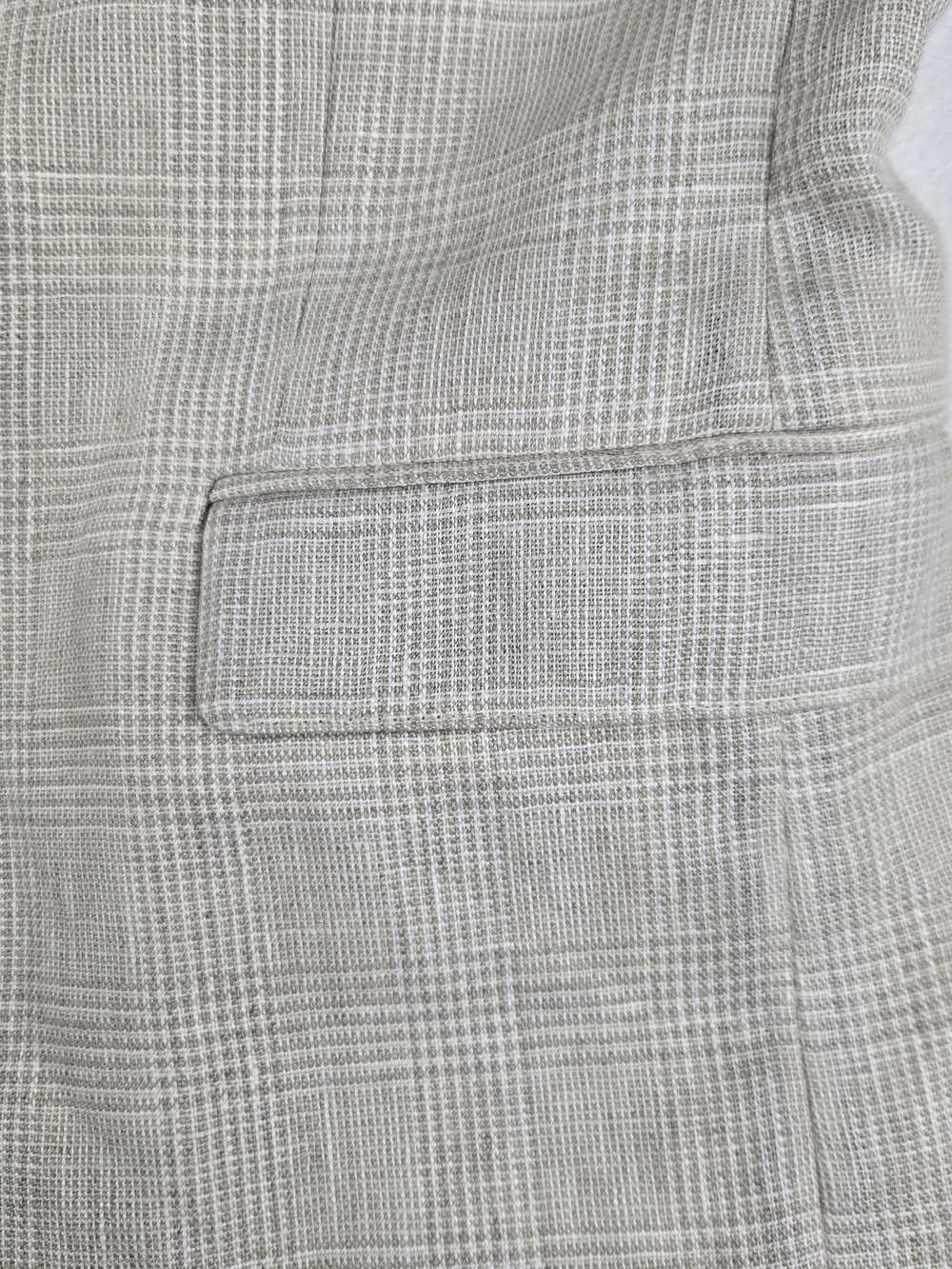 Bonobos Beige Check Two-Button Blazer Italian Linen Size 42R - Picture 8 of 13